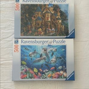 New Ravensburger Vibrant Castle and Ocean Puzzle Sealed Set